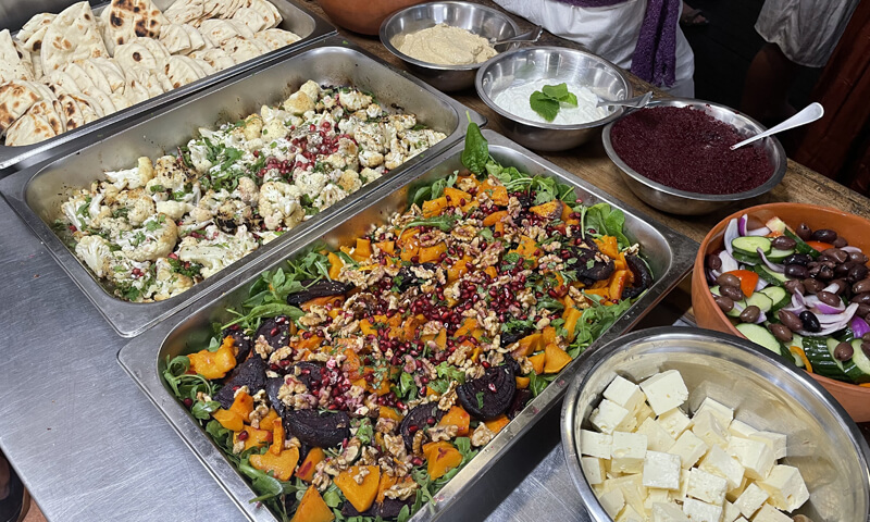 Greek food platters cater to specific dietary requirements. Greek Vegan. Greek vegetarian.